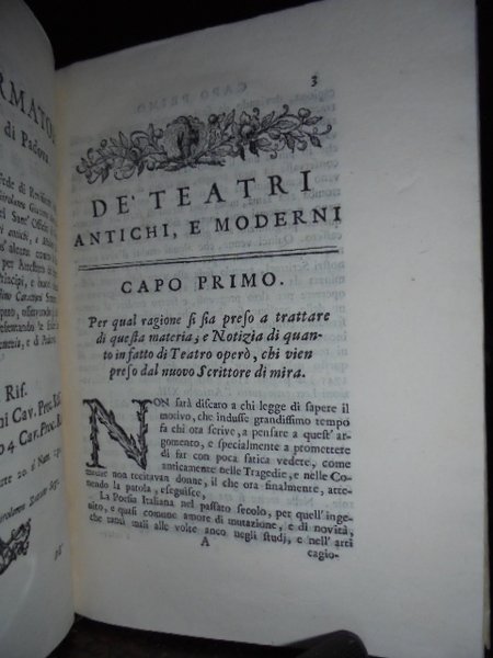 DE' TEATRI ANTICHI E MODERNI, TRATTATO IN CUI DIVERSI PUNTI …