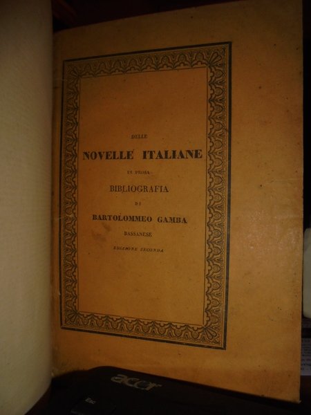 DELLE NOVELLE ITALIANE IN PROSA. BIBLIOGRAFIA