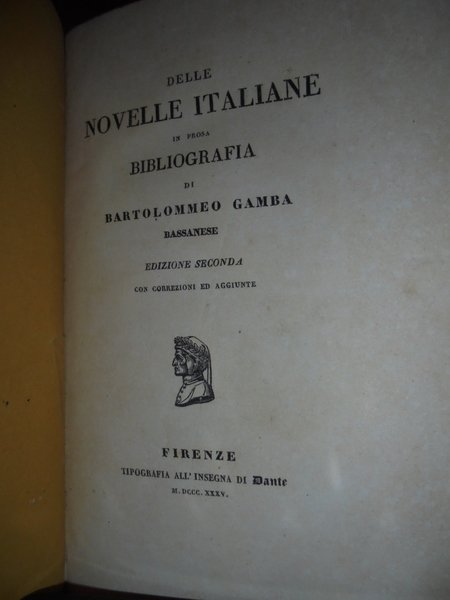 DELLE NOVELLE ITALIANE IN PROSA. BIBLIOGRAFIA