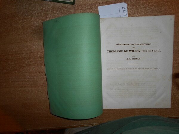 Démonstration élémentaire du THEOREME DE WILSON Généralisé