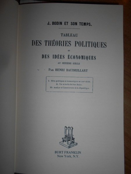 Des Théories Politiques et des Idées économiques au seizième siècle