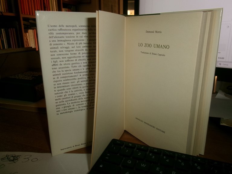 DESMOND MORRIS. Lo ZOO UMANO traduzione di Ettore Capriolo 1970