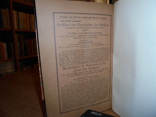 DEUTSCHE MEDIZINISCHE INKUNABELN. Bibliographisch-literarische Untersuchungen