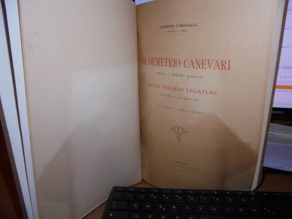 DI DEMETRIO CANEVARI Medico e Bibliofilo Genovese e delle preziose …