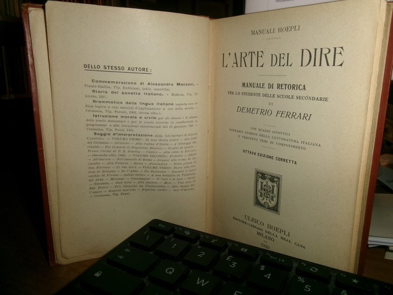 di DEMETRIO FERRARI. L' ARTE DEL DIRE manuale di retorica …