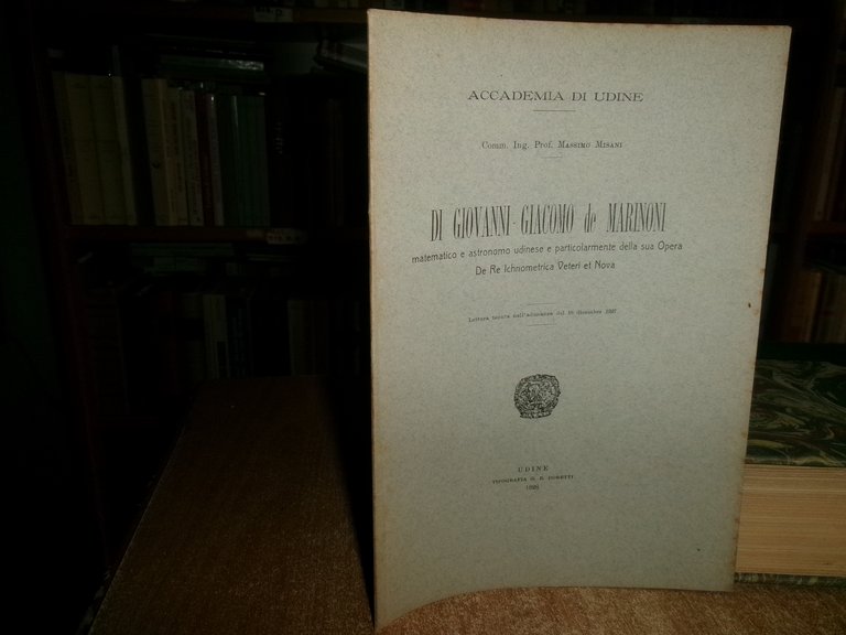 DI GIOVANNI-GIACOMO de MARINONI matematico e astronomo...MASSIMO MISANI 1928