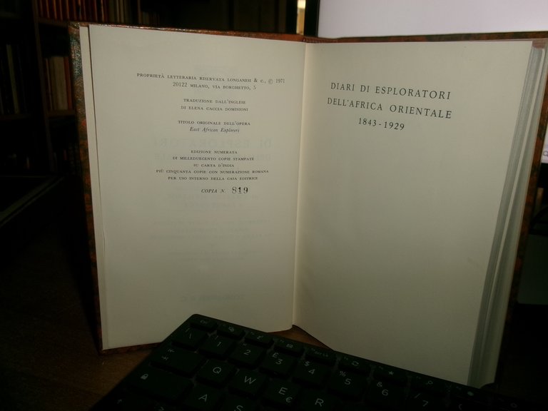 Diari di Esploratori dell' Africa Orientale (1843-1929). CHARLES RICHARDS 1971