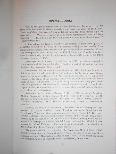 DICTIONARY of AMERICAN MEDICAL BIOGRAPHY