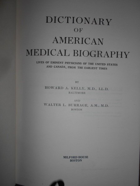 DICTIONARY of AMERICAN MEDICAL BIOGRAPHY