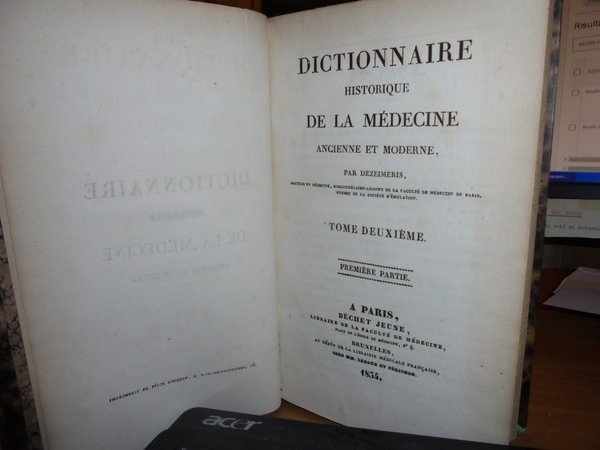 Dictionnaire Historique de la Médecine ancienne et moderne