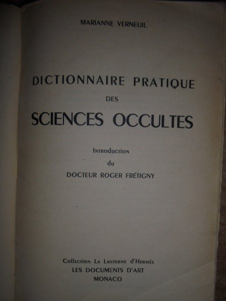 DICTIONNAIRE PRATIQUE DES SCIENCES OCCULTES