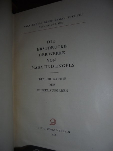 Die erstdrucke der Werke von Marx und Engels - Biblio. …