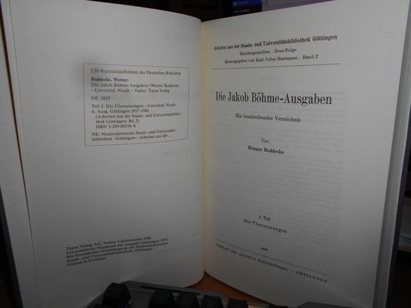 Die Jakob Böhme-Ausgaben: Die übersetzungen