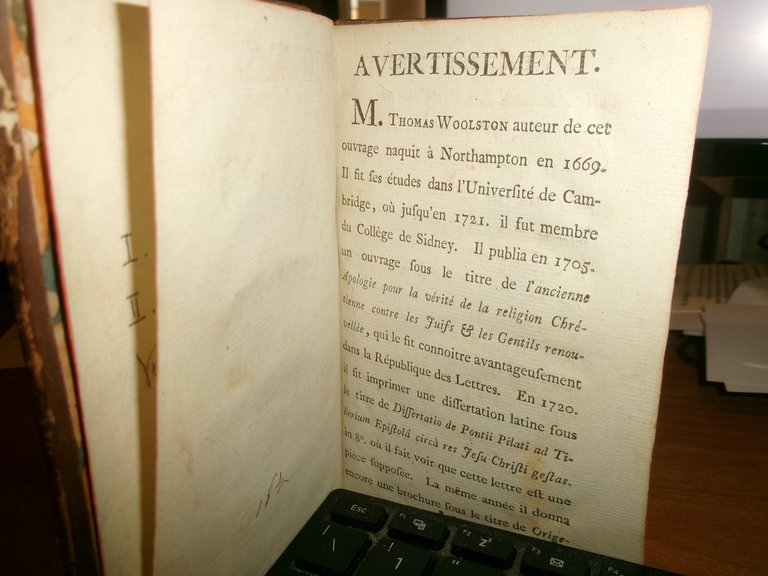 Discours sur les Miracles de Jesus-Christ. Opera attribuita al Barone …