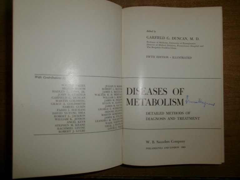 DISEASES OF METABOLISM by GARFIELD G. DUNCAN 1964