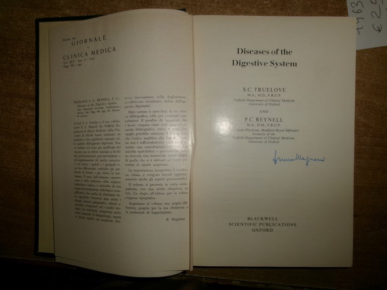 Diseases of the Digestive System. TRUELOVE - REYNELL 1963