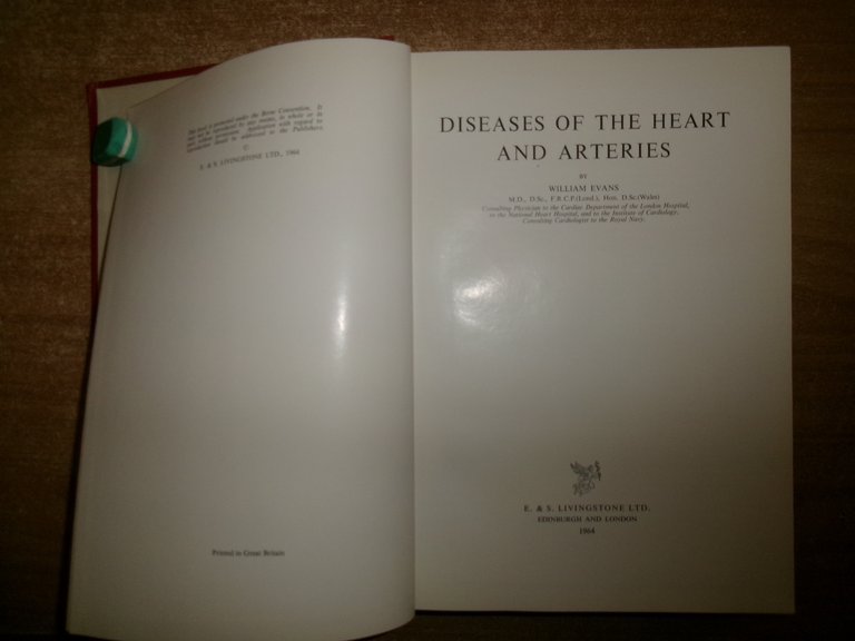 Diseases of The HEART and ARTERIES by WILLIAM EVANS 1964