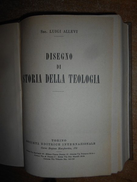 DISEGNO DI STORIA DELLA TEOLOGIA