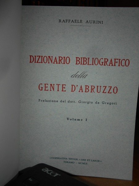 DIZIONARIO BIBLIOGRAFICO della GENTE D' ABRUZZO