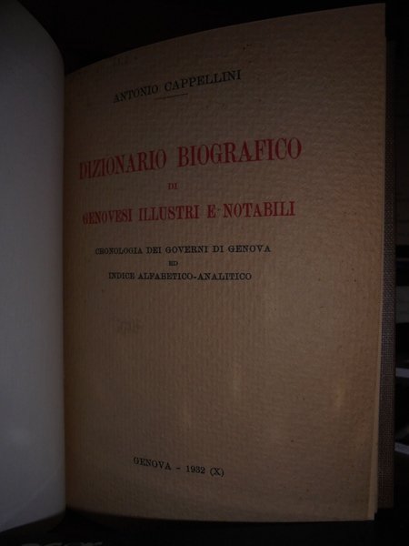 Dizionario Biografico di Genovesi Illustri e Notabili cronologia dei Governi …