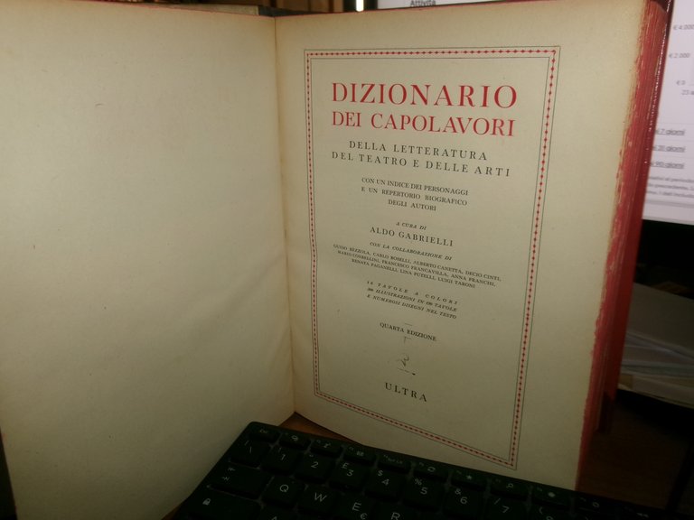 DIZIONARIO DEI CAPOLAVORI a cura di ALDO GABRIELLI quarta edizione …