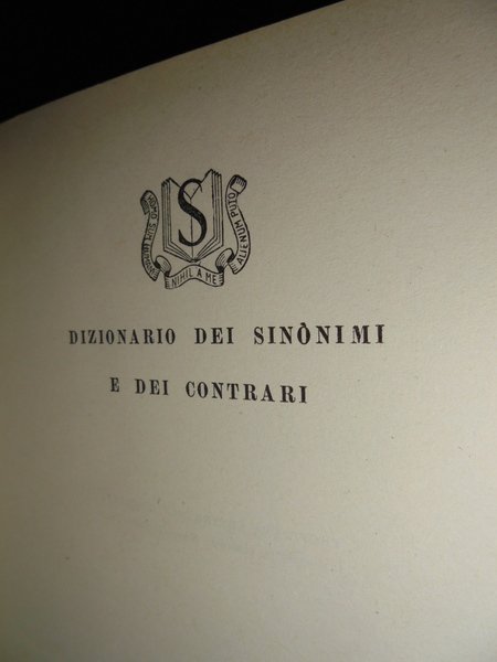 Dizionario dei Sinonimi e dei Contrari