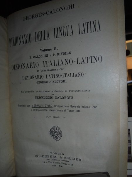 Dizionario Della Lingua Latina