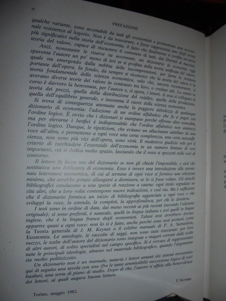 DIZIONARIO DI ECONOMIA