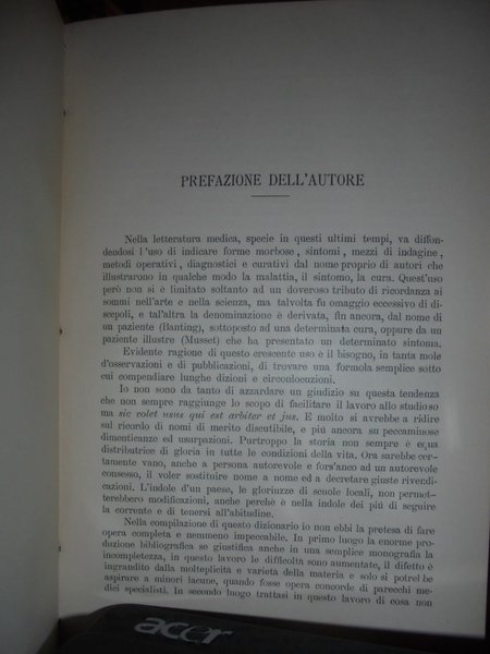 DIZIONARIO di Termini Medici dal Nome dell' Autore