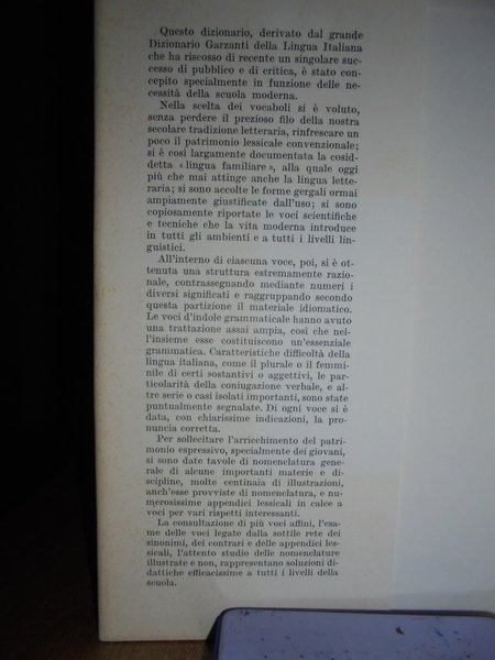 Dizionario GARZANTI della lingua italiana