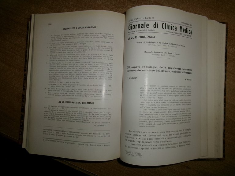 DOMENICO CAMPANACCI. Giornale di Clinica Medica... 12 fascicoli in 2 …