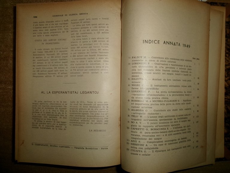 DOMENICO CAMPANACCI. Giornale di Clinica Medica 12 fascicoli legati assieme …