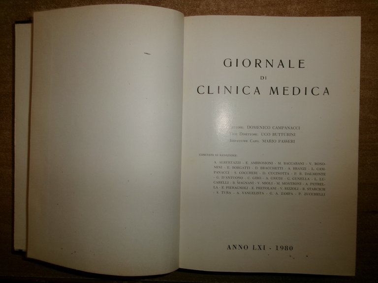 DOMENICO CAMPANACCI. Giornale di Clinica Medica 12 fascicoli legati assieme …