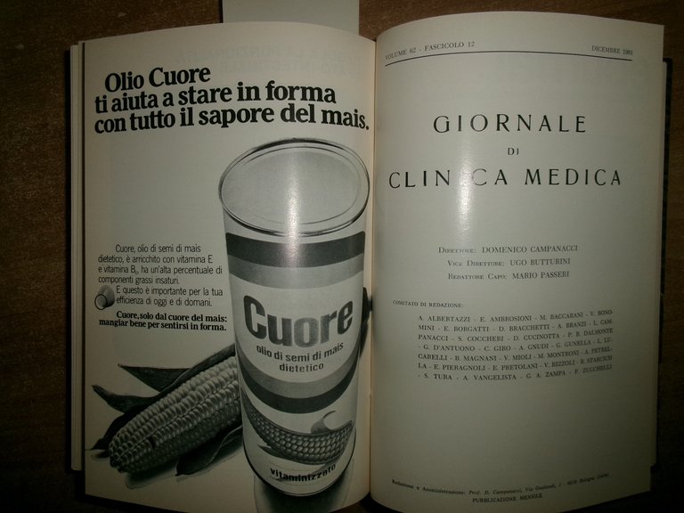 DOMENICO CAMPANACCI. Giornale di Clinica Medica 12 fascicoli legati assieme …