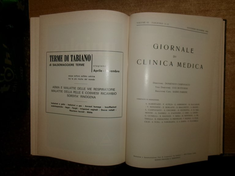 DOMENICO CAMPANACCI. Giornale di Clinica Medica 12 fascicoli legati assieme …