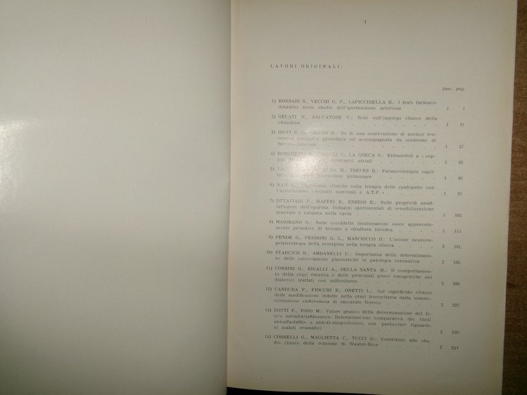 DOMENICO CAMPANACCI. Giornale di Clinica Medica 1959 12 fascicoli in …
