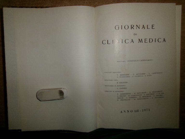 DOMENICO CAMPANACCI Giornale di Clinica Medica 1971. 12 fascicoli legati …