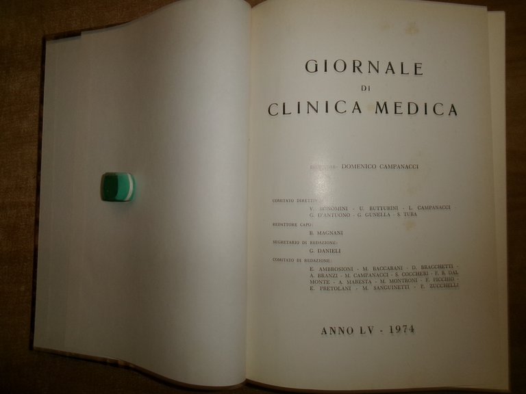 DOMENICO CAMPANACCI. Giornale di Clinica Medica 1974 - 12 fascicoli …