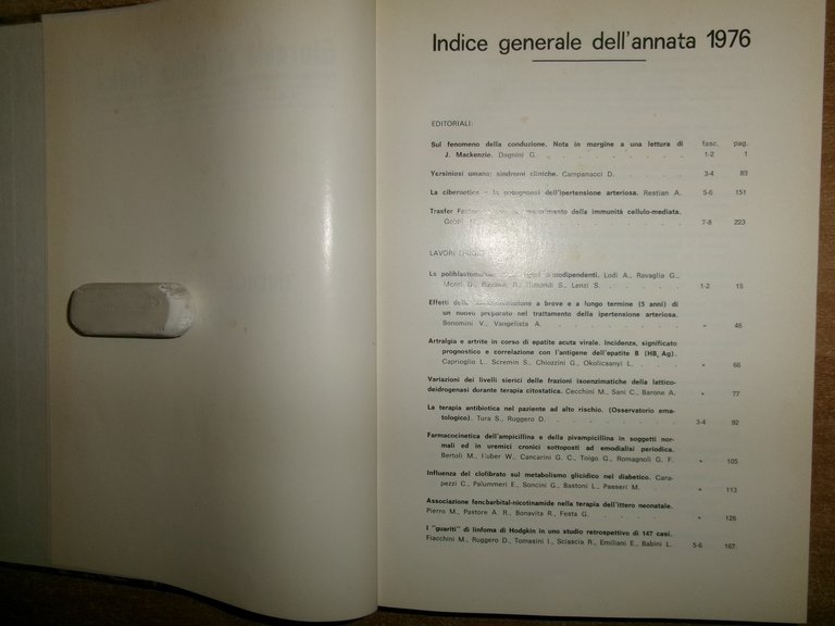 DOMENICO CAMPANACCI. Giornale di Clinica Medica 1978. 12 fascicoli legati …