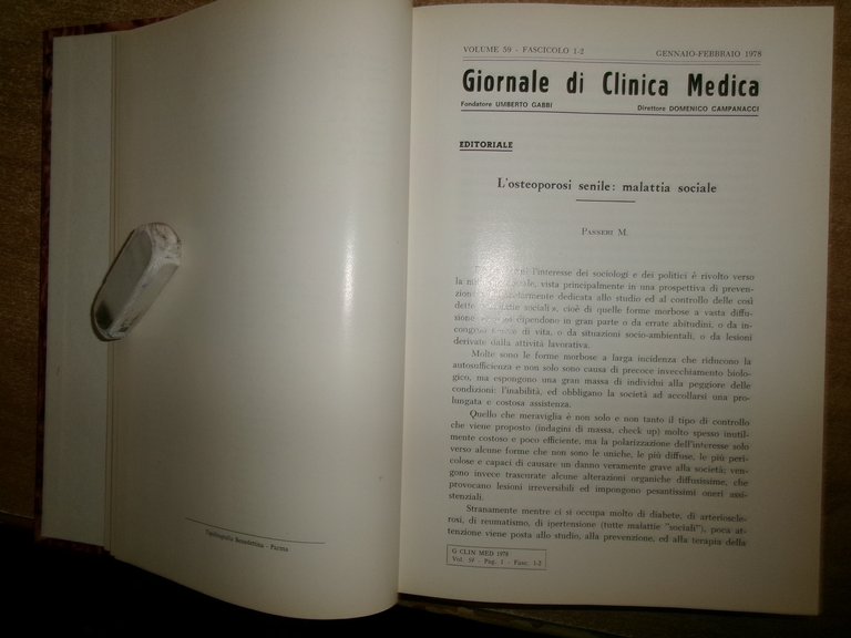 DOMENICO CAMPANACCI. Giornale di Clinica Medica 1978. 12 fascicoli legati …