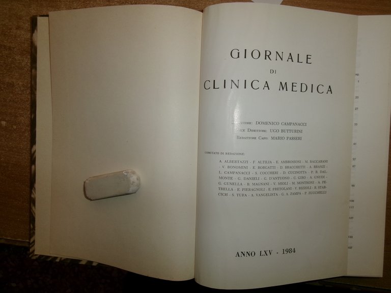 DOMENICO CAMPANACCI. Giornale di Clinica Medica 1984-12 fascicoli legati assieme