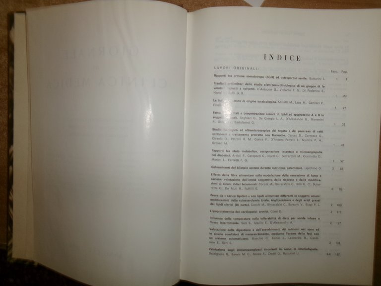 DOMENICO CAMPANACCI. Giornale di Clinica Medica 1984-12 fascicoli legati assieme