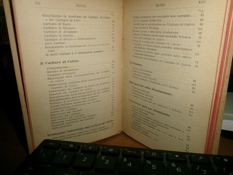Dott. LUIGI CASTELLANI. L' ACETILENE - Hoepli, 1897