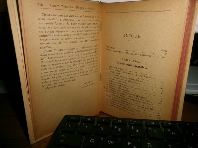Dott. LUIGI SASSI. RICETTARIO FOTOGRAFICO/ Manuali HOEPLI VI edizione 1923