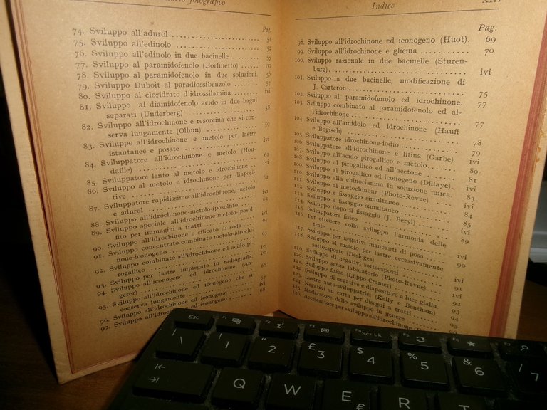 Dott. LUIGI SASSI. RICETTARIO FOTOGRAFICO/ Manuali HOEPLI VI edizione 1923