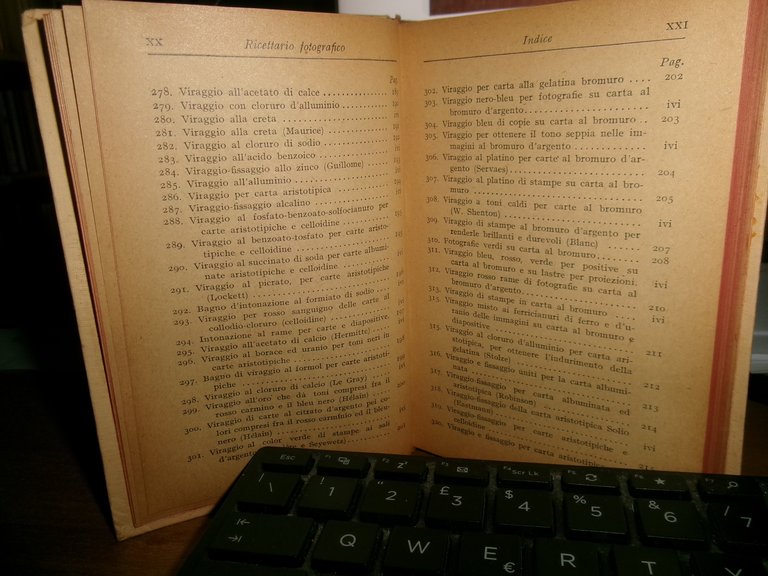 Dott. LUIGI SASSI. RICETTARIO FOTOGRAFICO/ Manuali HOEPLI VI edizione 1923