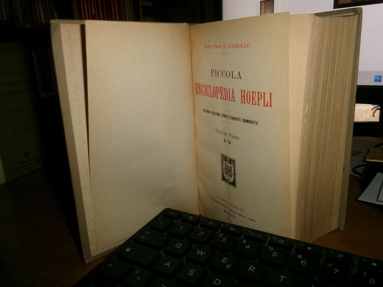 Dott. Prof. G. GAROLLO - Piccola Enciclopedia Hoepli seconda edizione …
