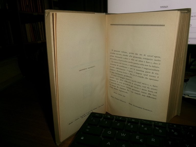 Dott. Prof. G. GAROLLO - Piccola Enciclopedia Hoepli seconda edizione …