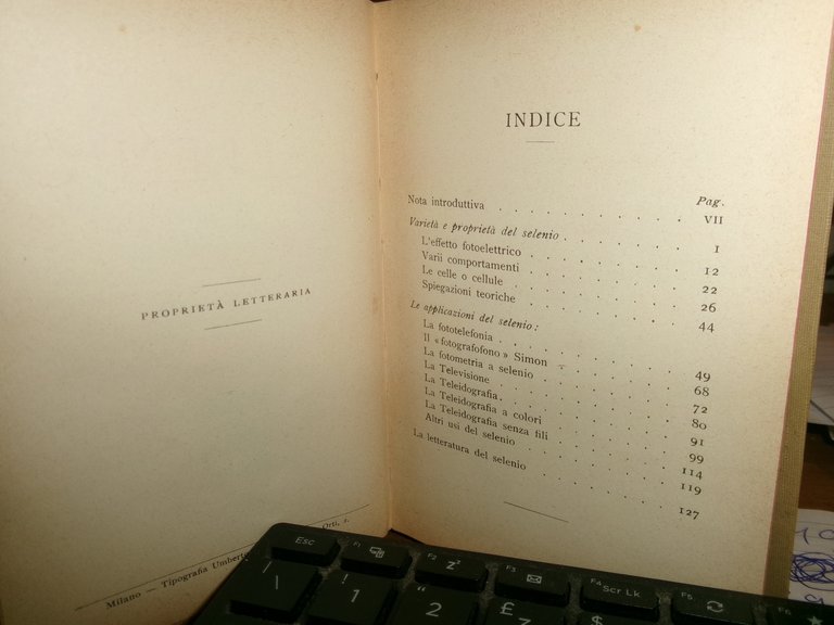 Dott. Umberto Bianchi. IL SELENIO... manuali Hoepli, 1919