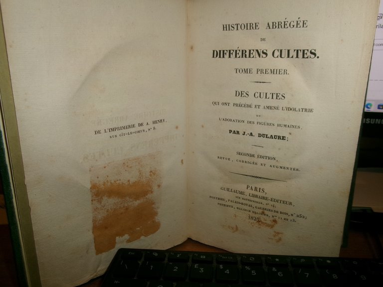 Dulaure, Jacques-Antoine (1755-1835). Histoire Abrégée de Différens Cultes 1825